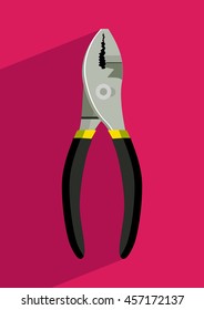 Pliers icon flat design. Web line icon. 