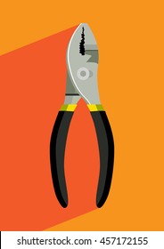 Pliers icon flat design. Web line icon. 