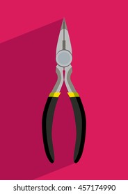 Pliers icon flat design. Web line icon. 