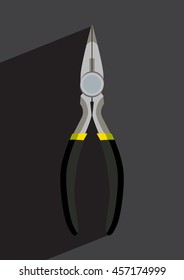Pliers icon flat design. Web line icon. 