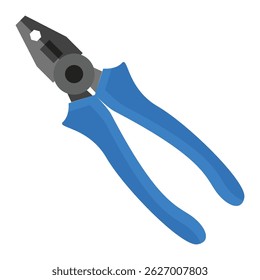 Pliers icon in flat style. Pliers icon isolated on white background. Vector illustration of blue pliers