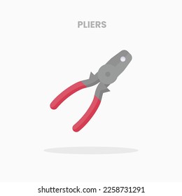 Pliers icon flat. Vector illustration on white background. Can used for web, app, digital product, presentation, UI and many more.