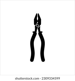 Zange-Symbol, Handwerkzeug, um Objekte fest Vektor-Kunstillustration zu halten