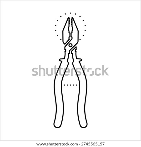 Pliers Icon, Hand Tool To Hold Objects Firmly Vector Art Illustration