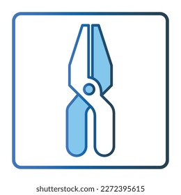 Pliers icon illustration. icon related to tool. Two tone icon style, lineal color. Simple vector design editable