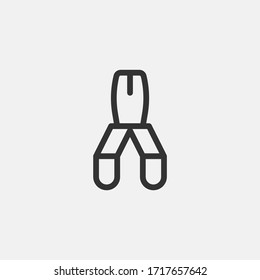 Icono de las pinzas aisladas en segundo plano. Símbolo Nippers moderno, simple, vector, icono para el diseño de sitios web, aplicación móvil, ui. Ilustración vectorial
