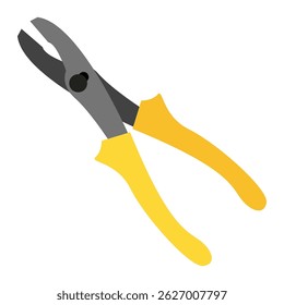 Pliers icon isolated on white background. Flat nose pliers. Pliers icon vector