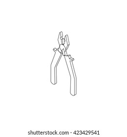 Pliers icon, isometric 3d style