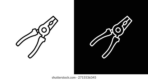 Zangensymbol im Liniendesign. Bearbeitbare Strichsymbole.