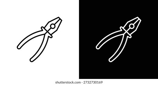 Icono de alicates en diseño de línea. icono de trazo editable.