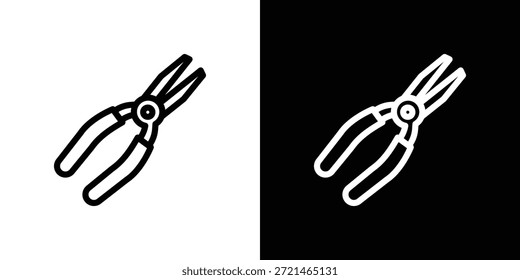 Pliers icon logo concept in strokes
