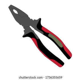 Pliers icon or logo isolated on white vector illustration. Pliers vector picture.