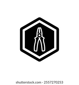 Pliers icon logo symbol. Mechanic Tools Silhouette Construction logo symbol icon vector