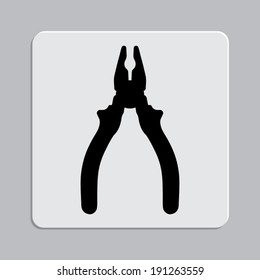 pliers icon on a grey flat button