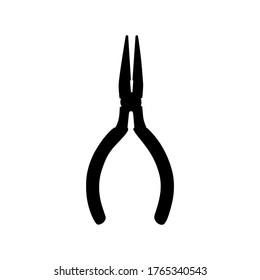 Pliers icon on white background. Silhouette vector design.