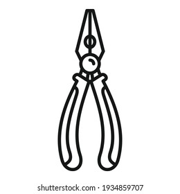 Pliers icon. Outline pliers vector icon for web design isolated on white background
