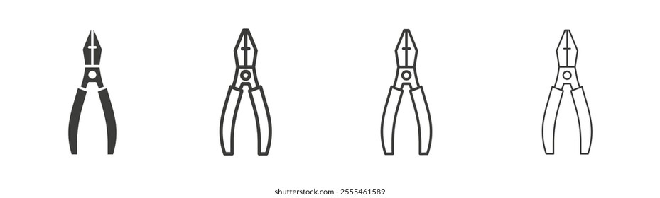 Pliers icon pack. vector illustration