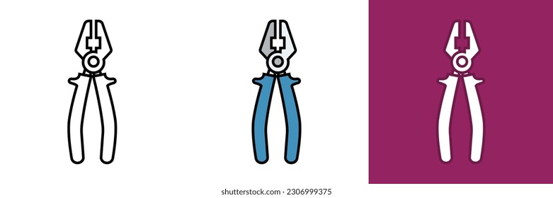 Pliers Icon, the pliers' icon represents a versatile and indispensable hand tool used for gripping, bending, cutting, and manipulating various materials.