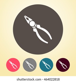 Pliers Icon in round shape.
