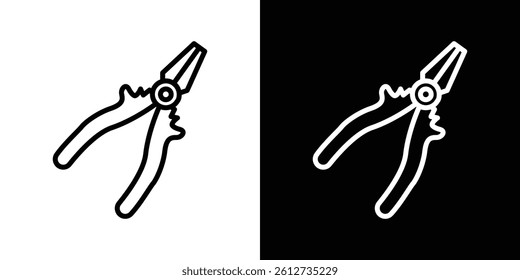 Pliers icon set. Black illustration isolated for graphic and web design