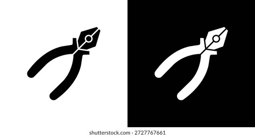 Symbolsatz für Zangen. flache Symbolsammlung. flache Linie Silhouette Set.