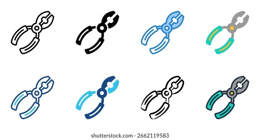 Pliers icon set multiple style collection 
