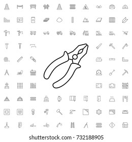 Pliers icon. set of outline construction icons.
