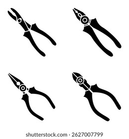 Pliers icon set. Vector illustration of pliers