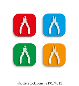 pliers icon with shadow 