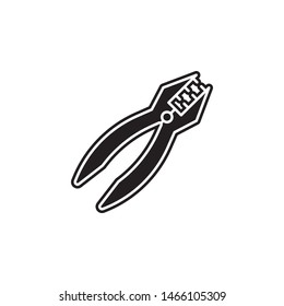 Pliers icon. Simple glyph, flat vector of construction tools icons for ui and ux, website or mobile application