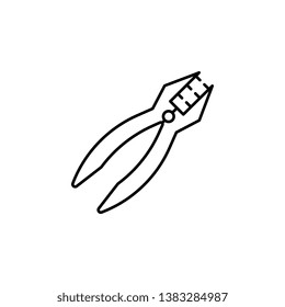 pliers icon. Simple thin line, outline vector of Construction tools icons for UI and UX, website or mobile application