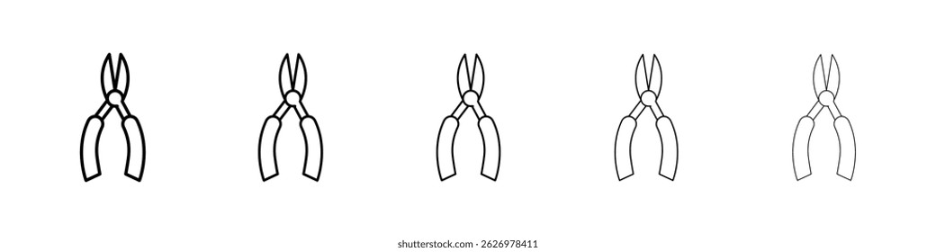 Pliers icon Simple thin line flat symbol