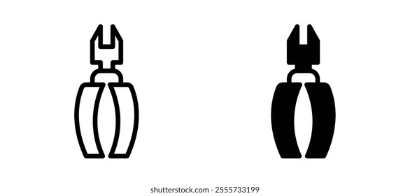 Pliers icon symbol collection on white background.