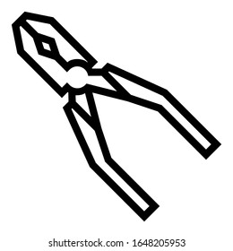 Pliers Icon Symbol. Outline Style