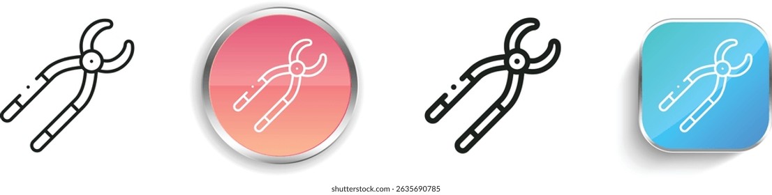 pliers icon. Thin Linear, Regular and Button Style Design Isolated On White Background