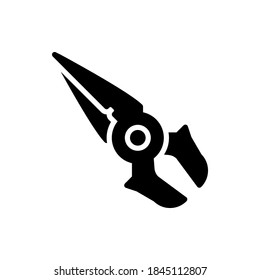 Estilo de glifo vectorial de icono de pinzas.