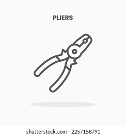 Pliers icon vector illustration line style. Great design for web, app and more. Editable Stroke and pixel perfect.