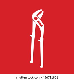 Pliers icon vector illustration. Red background