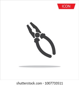 Pliers icon vector isolated on white background.