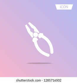 Pliers icon vector isolated on white background.