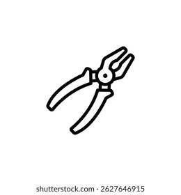 pliers icon vector. in line style design on white background. vector illustration