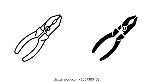 Pliers Icon vector. liner and flat style icons set.