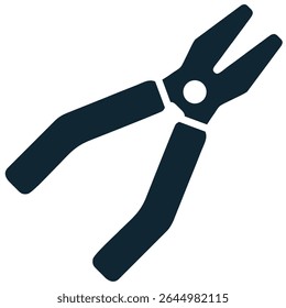 Pliers icon vector, representing gripping, bending, and cutting. Perfect for electrical work, DIY projects, mechanics, and various fixing tasks.