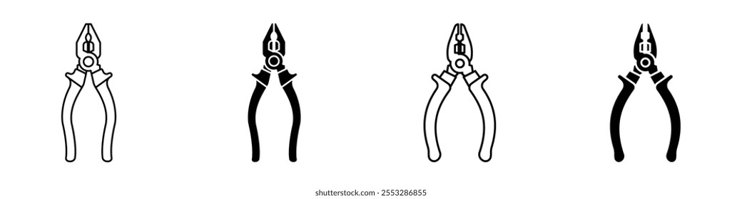 Pliers icon vector set. EPS10