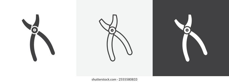 Pliers icon vector set for ui designs