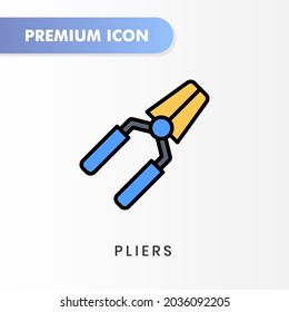 pliers icon for your website design, logo, app, UI. Vector graphics illustration and editable stroke. pliers icon lineal color design.