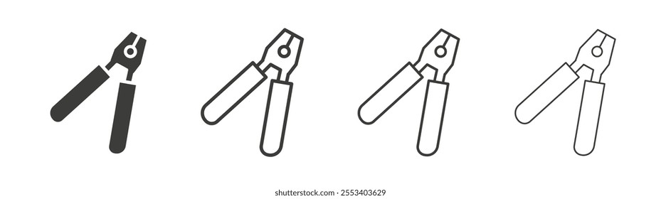 Pliers icons collection. vector set in black color