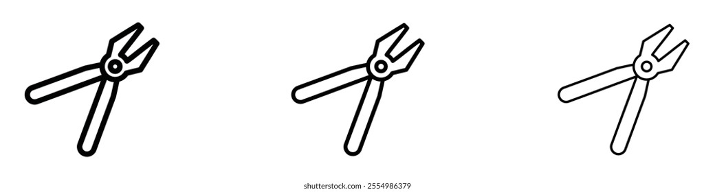 Pliers icons in tree different stroke sizes