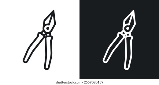 Pliers icons. vector set in black colors