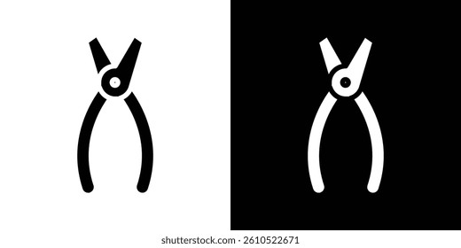 Pliers icons vector set in solid flat style
